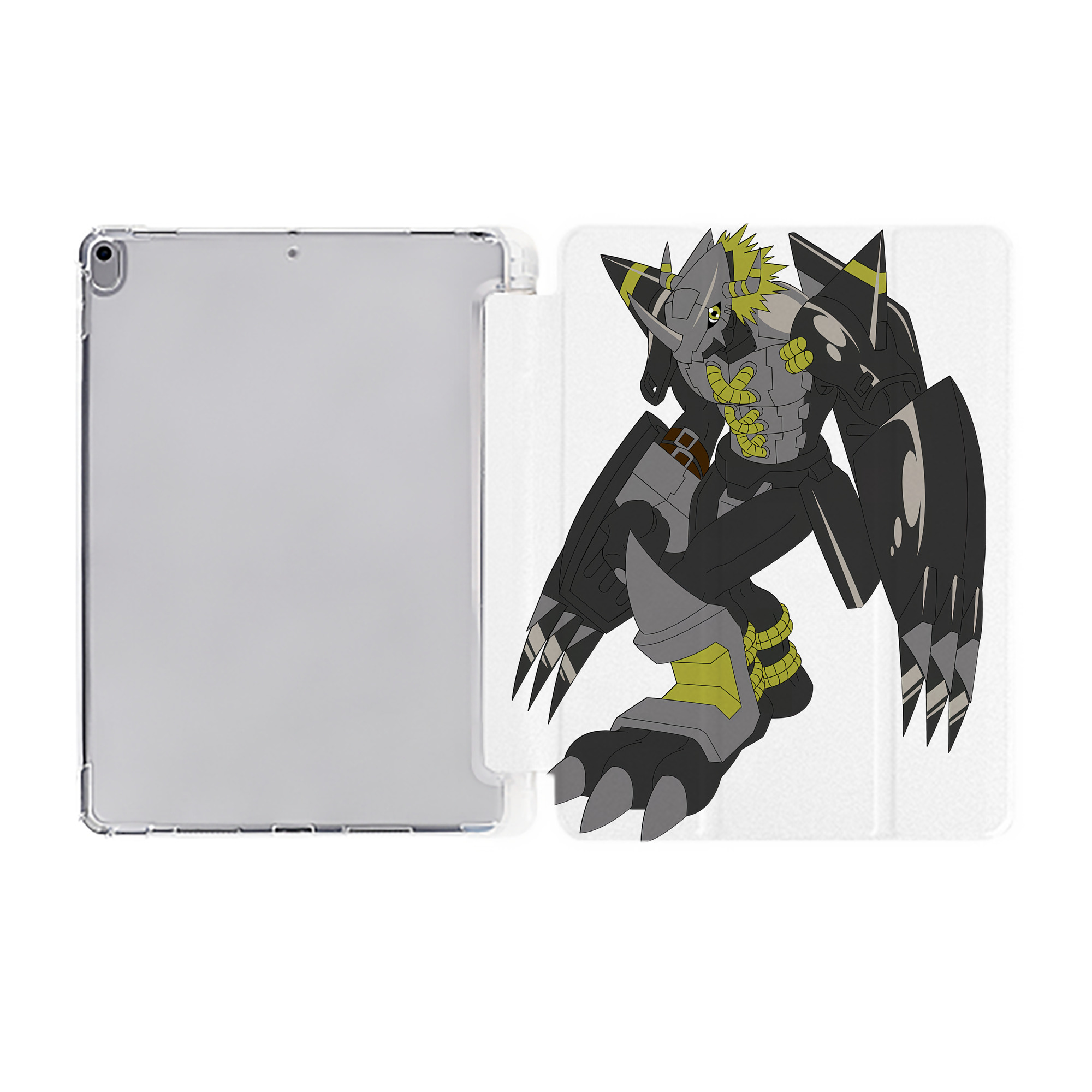 （画像用） Digimon デジタルモンスター/デジモン IPad ケース ペン収納付き 三つ折りスタンド PUレザー×シリコン 対応機種9.5/10.5/10.9インチ